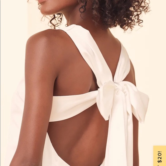 NWT Lulus Joyful White Satin Tie-Back Mini Dress - Picture 2 of 10